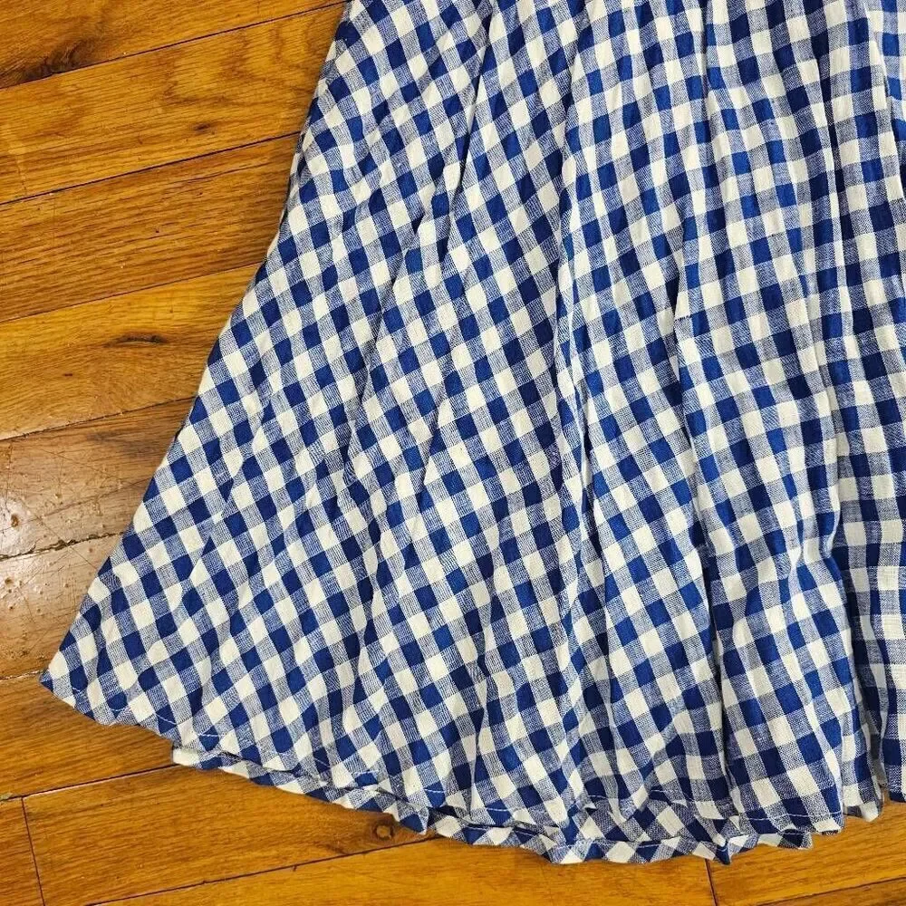 J Crew Blue Linen A Line Mini Skirt Size 0